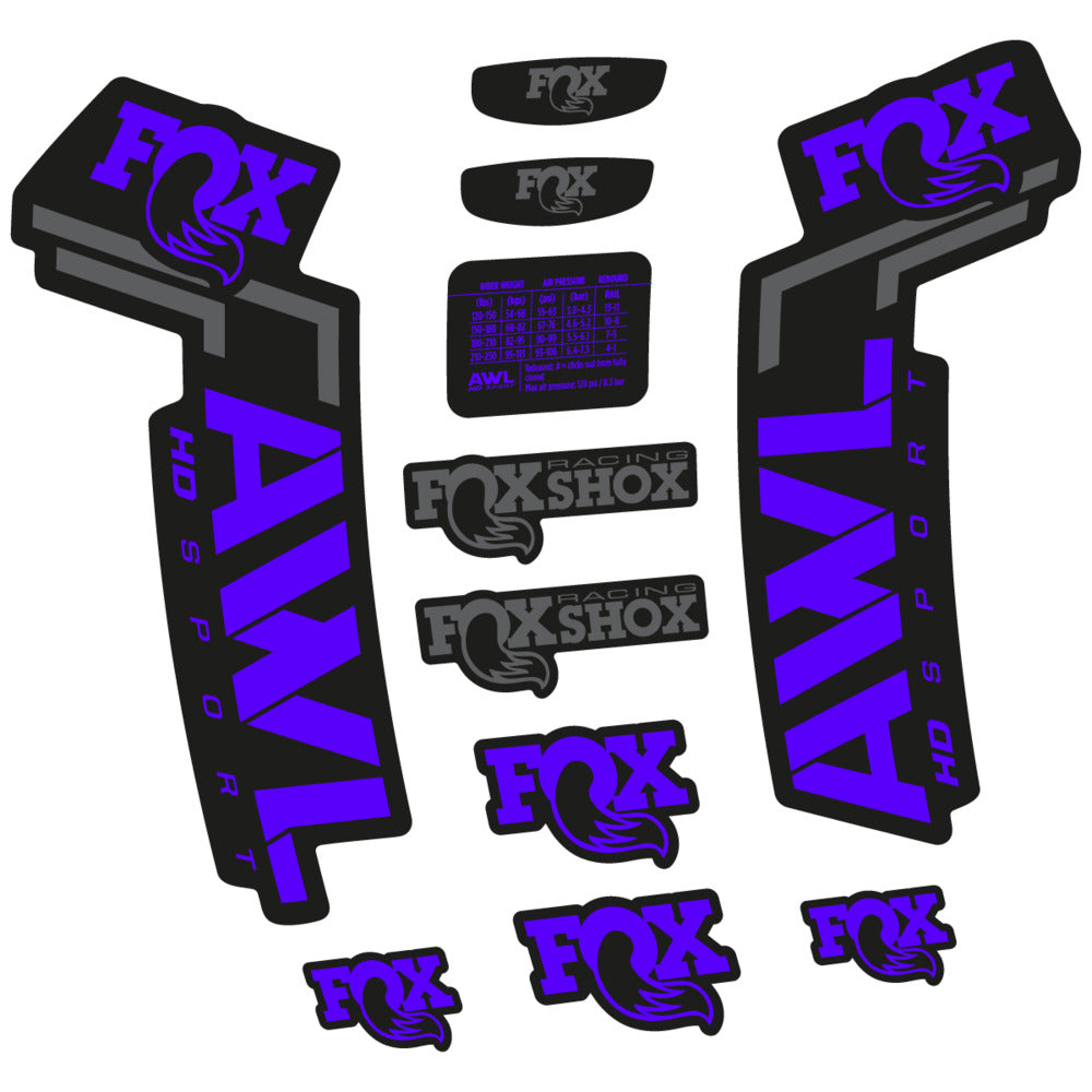 Stickers Compatible Decal Fox AWL HD Sport 2025 compatibles - Autocollants fourche VTT