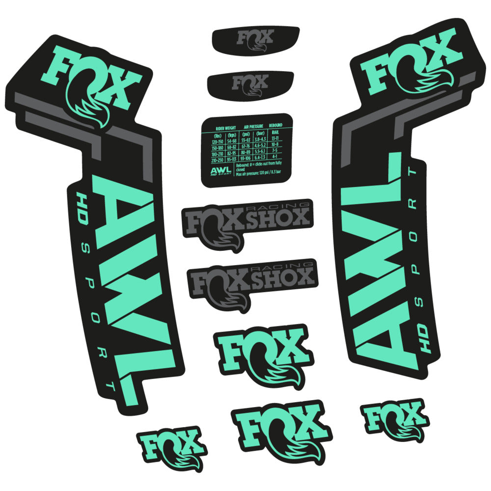 Stickers Compatible Decal Fox AWL HD Sport 2025 compatibles - Autocollants fourche VTT