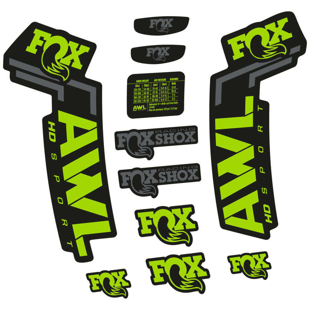Stickers Compatible Decal Fox AWL HD Sport 2025 compatibles - Autocollants fourche VTT