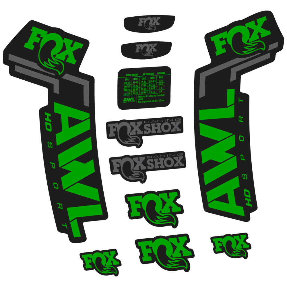 Stickers Compatible Decal Fox AWL HD Sport 2025 compatibles - Autocollants fourche VTT