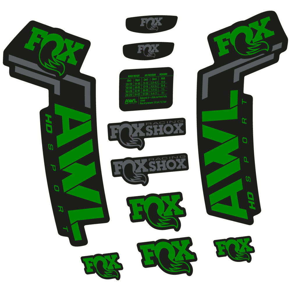 Stickers Compatible Decal Fox AWL HD Sport 2025 compatibles - Autocollants fourche VTT
