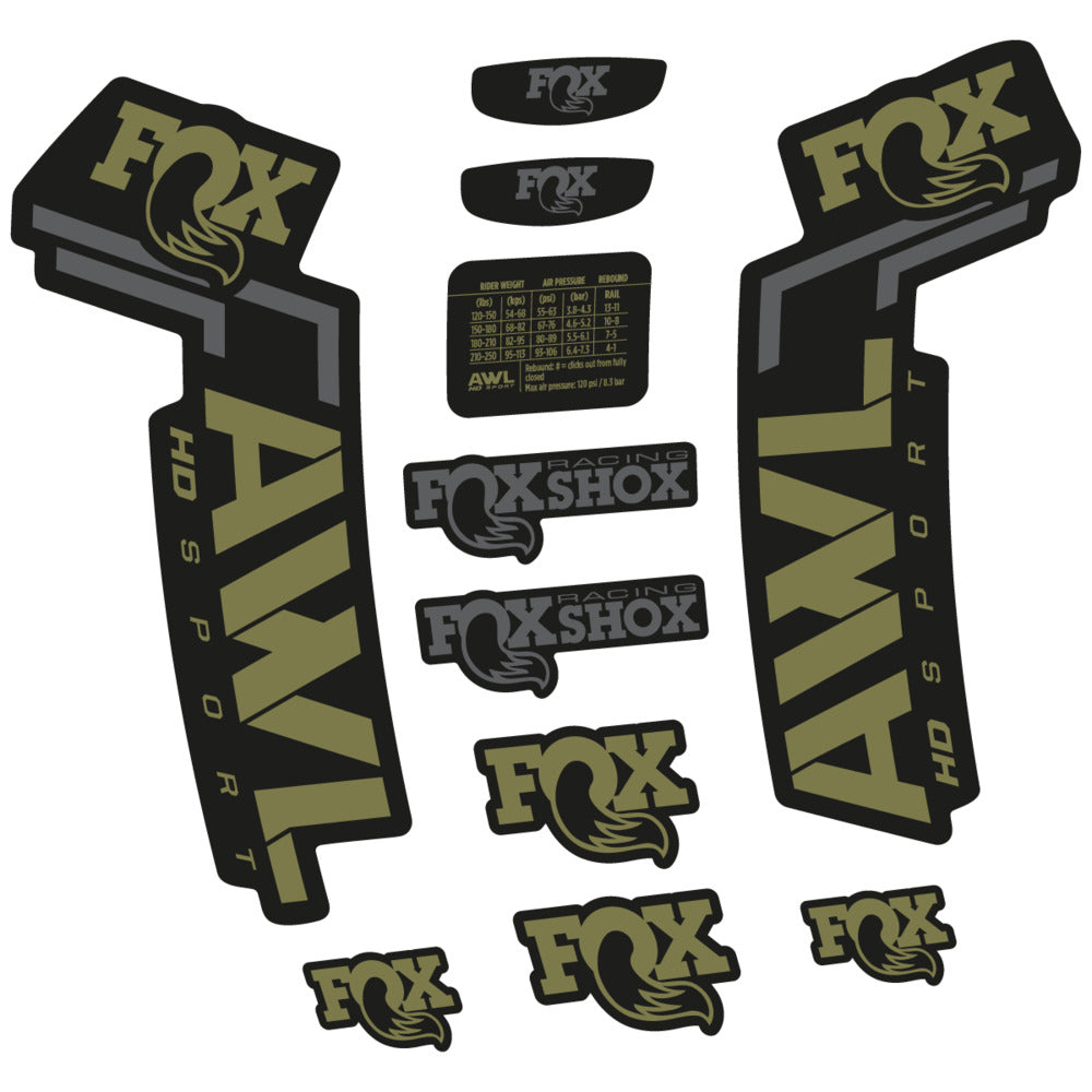 Stickers Compatible Decal Fox AWL HD Sport 2025 compatibles - Autocollants fourche VTT