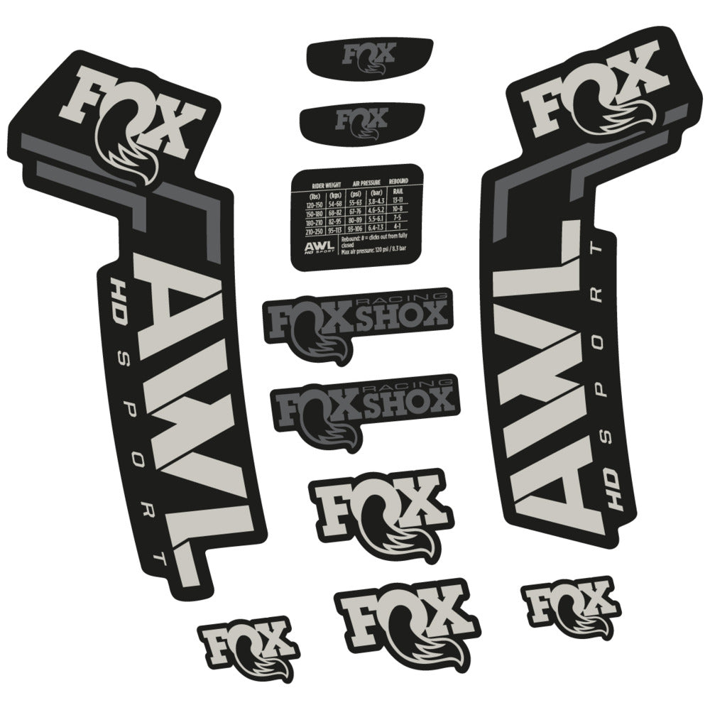 Stickers Compatible Decal Fox AWL HD Sport 2025 compatibles - Autocollants fourche VTT