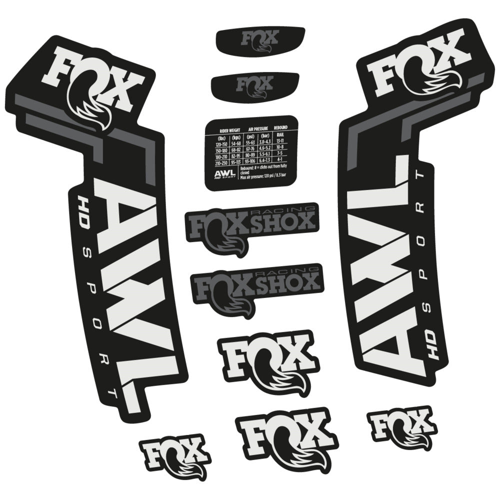 Stickers Compatible Decal Fox AWL HD Sport 2025 compatibles - Autocollants fourche VTT