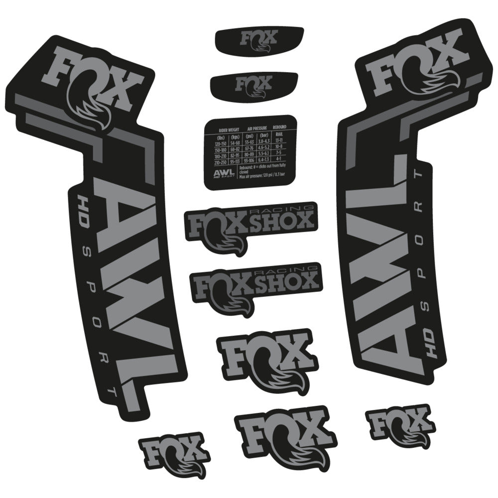 Stickers Compatible Decal Fox AWL HD Sport 2025 compatibles - Autocollants fourche VTT