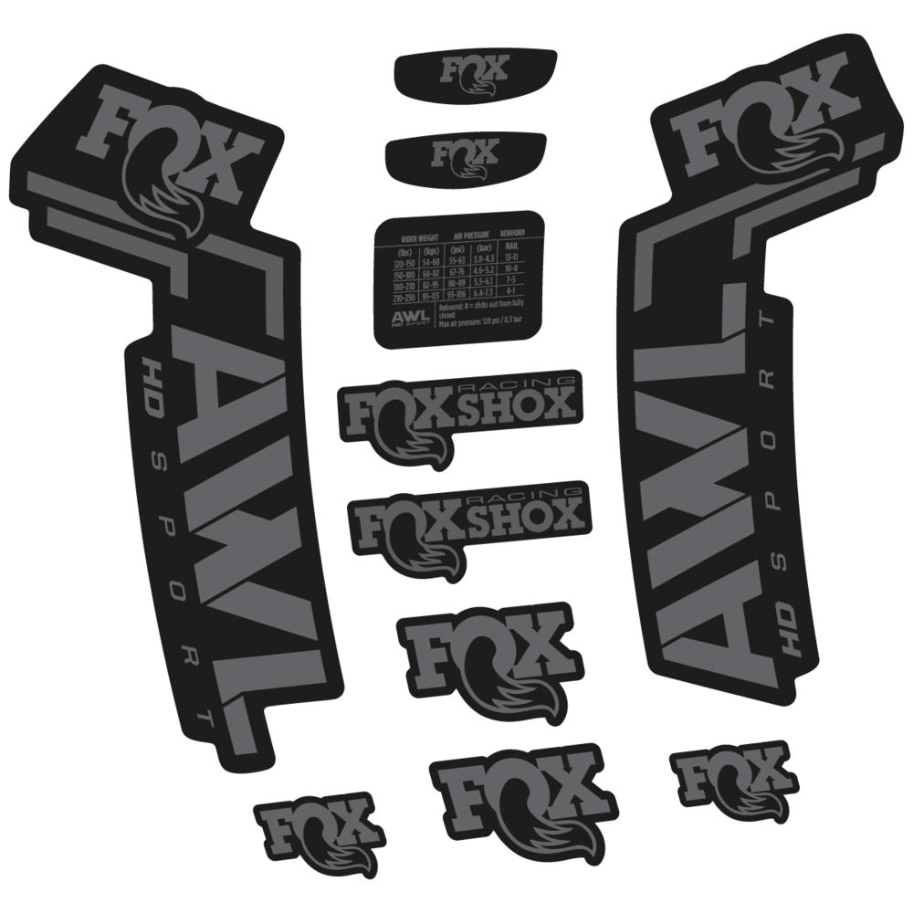 Stickers Compatible Decal Fox AWL HD Sport 2025 compatibles - Autocollants fourche VTT