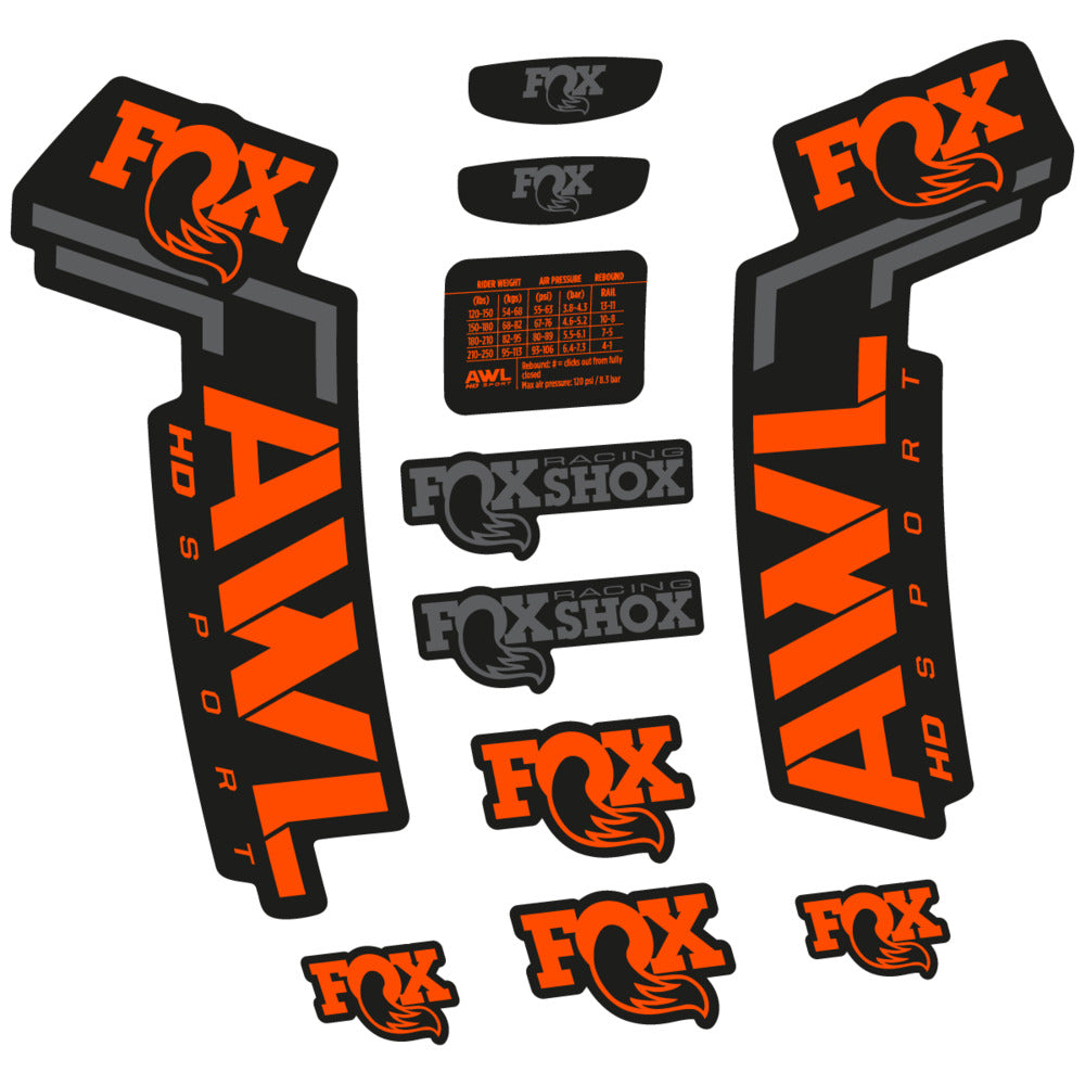 Stickers Compatible Decal Fox AWL HD Sport 2025 compatibles - Autocollants fourche VTT