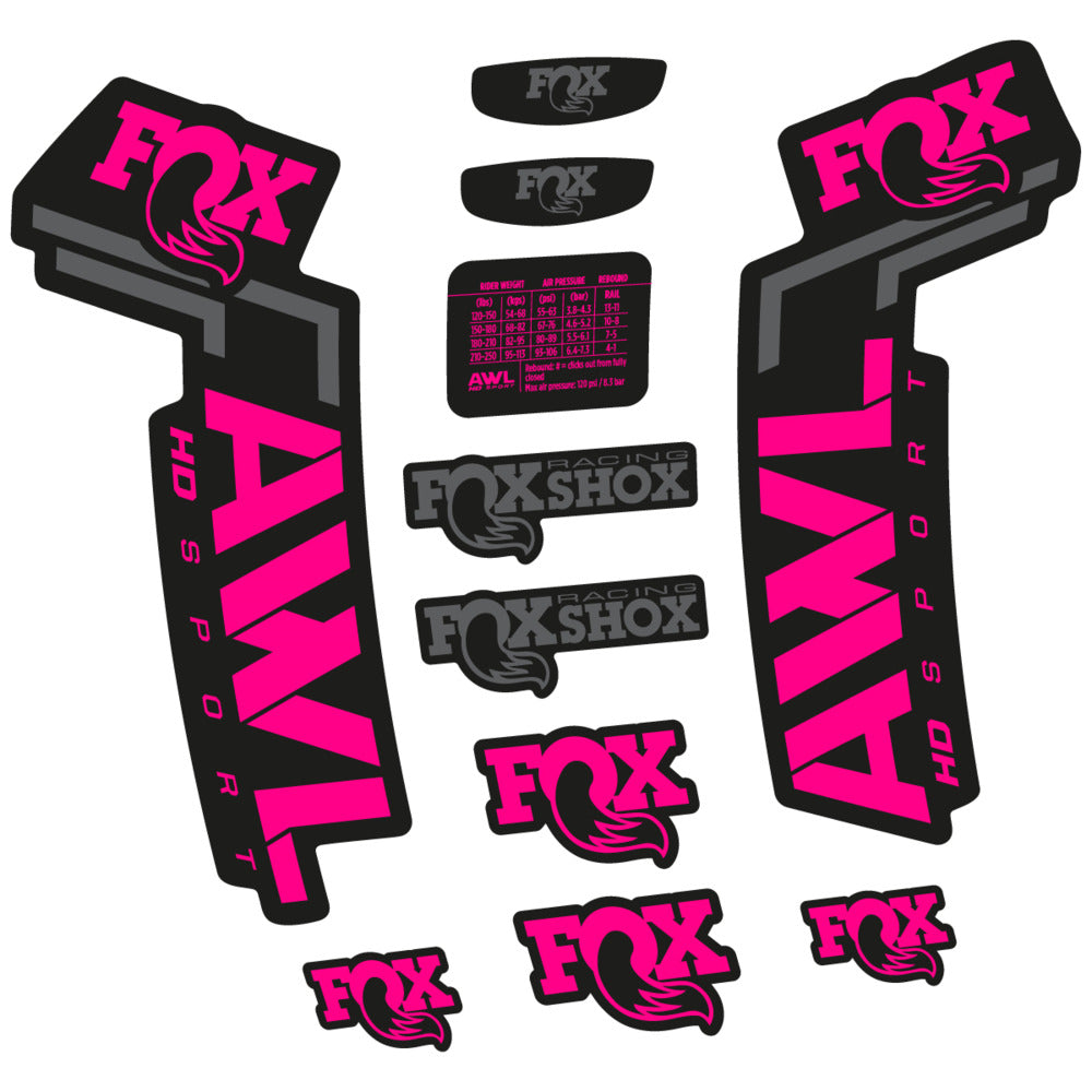 Stickers Compatible Decal Fox AWL HD Sport 2025 compatibles - Autocollants fourche VTT