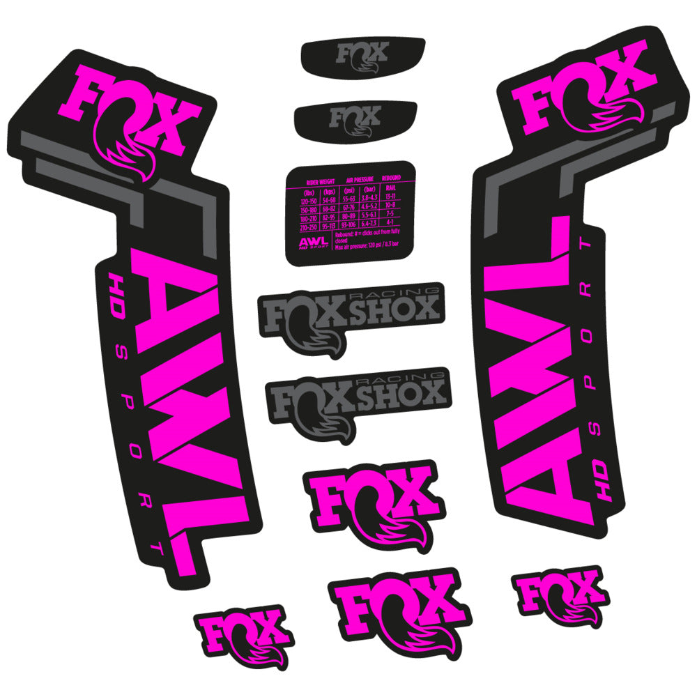 Stickers Compatible Decal Fox AWL HD Sport 2025 compatibles - Autocollants fourche VTT