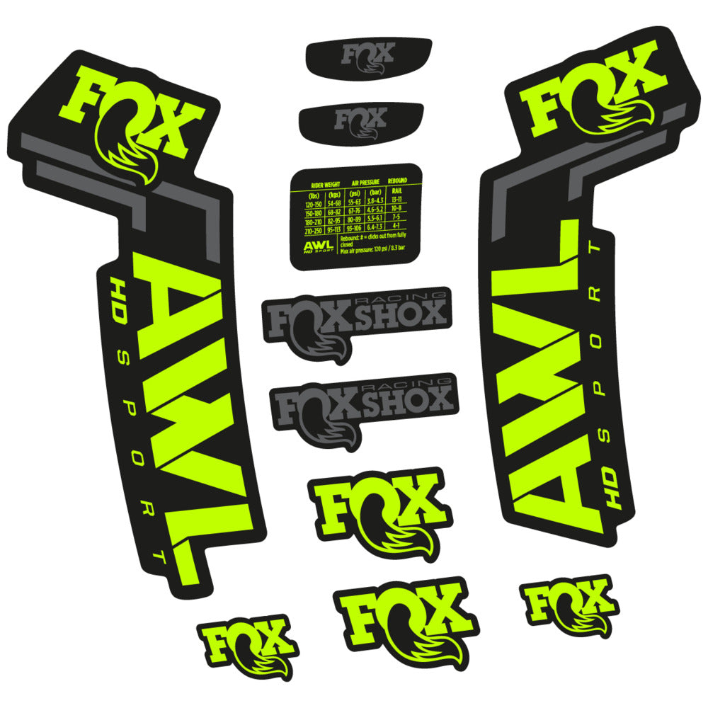 Stickers Compatible Decal Fox AWL HD Sport 2025 compatibles - Autocollants fourche VTT