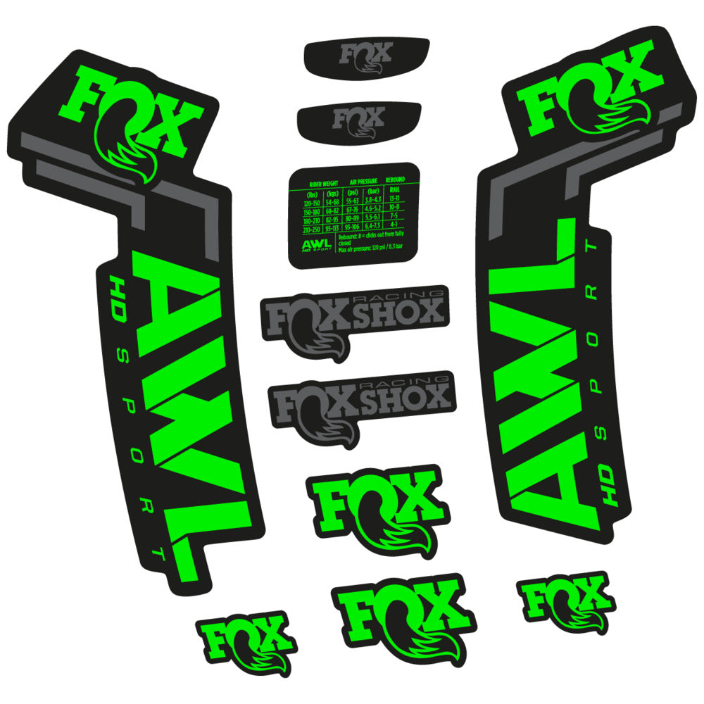 Stickers Compatible Decal Fox AWL HD Sport 2025 compatibles - Autocollants fourche VTT