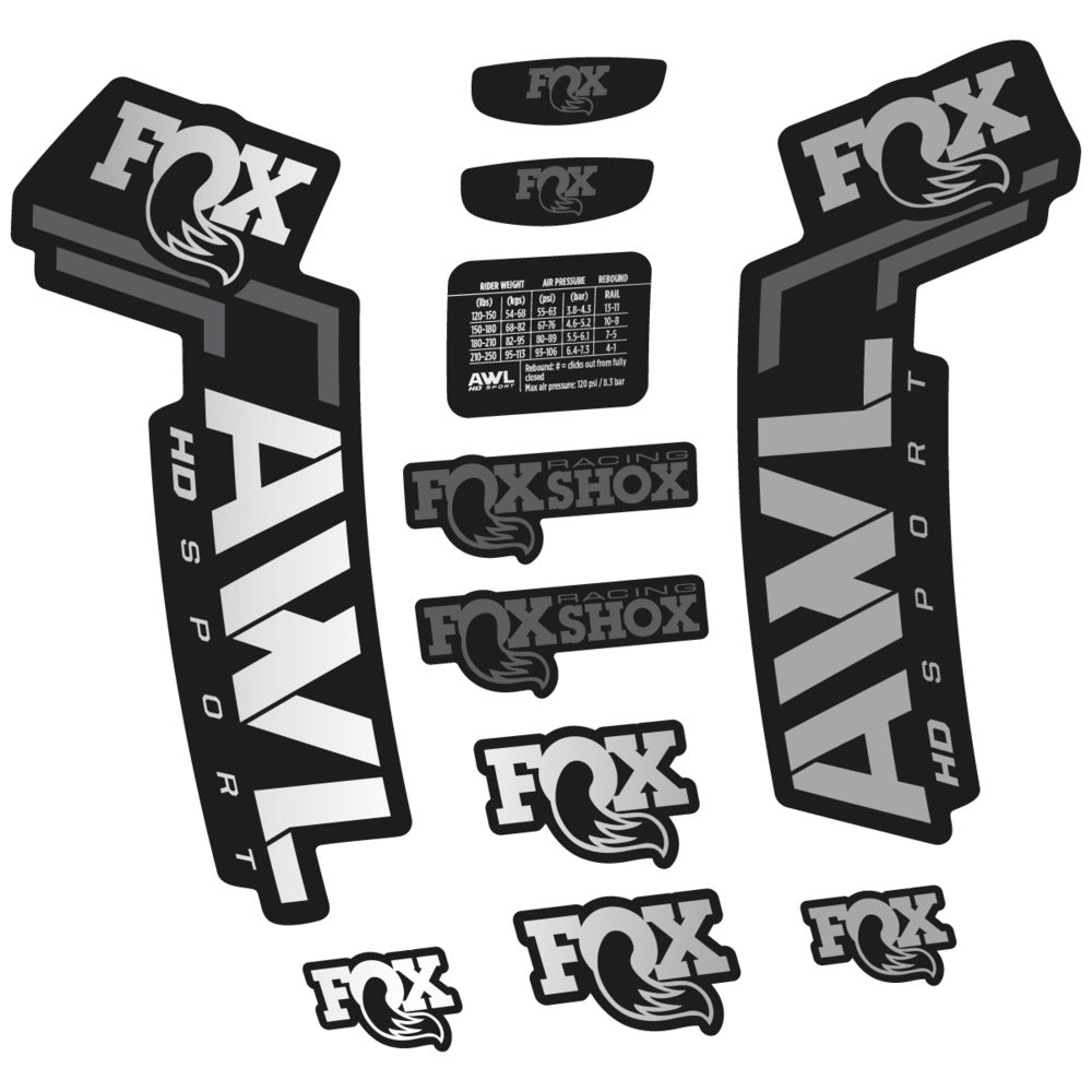 Stickers Compatible Decal Fox AWL HD Sport 2025 compatibles - Autocollants fourche VTT