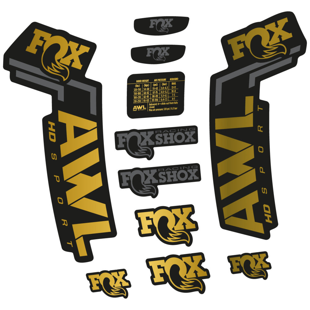 Stickers Compatible Decal Fox AWL HD Sport 2025 compatibles - Autocollants fourche VTT