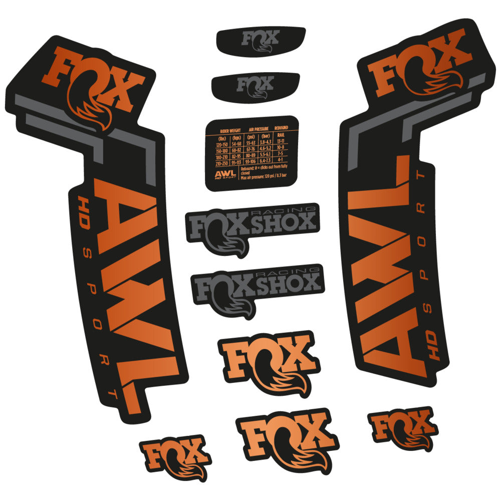 Stickers Compatible Decal Fox AWL HD Sport 2025 compatibles - Autocollants fourche VTT