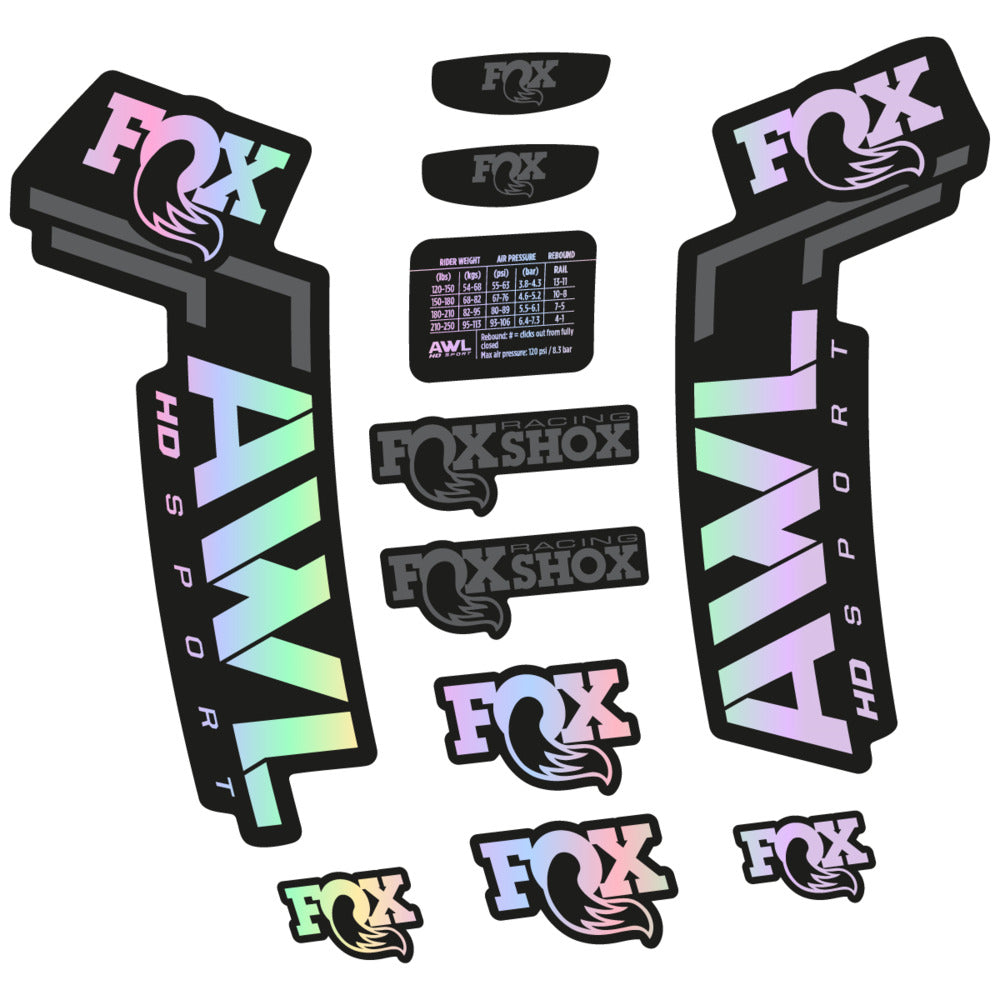 Stickers Compatible Decal Fox AWL HD Sport 2025 compatibles - Autocollants fourche VTT