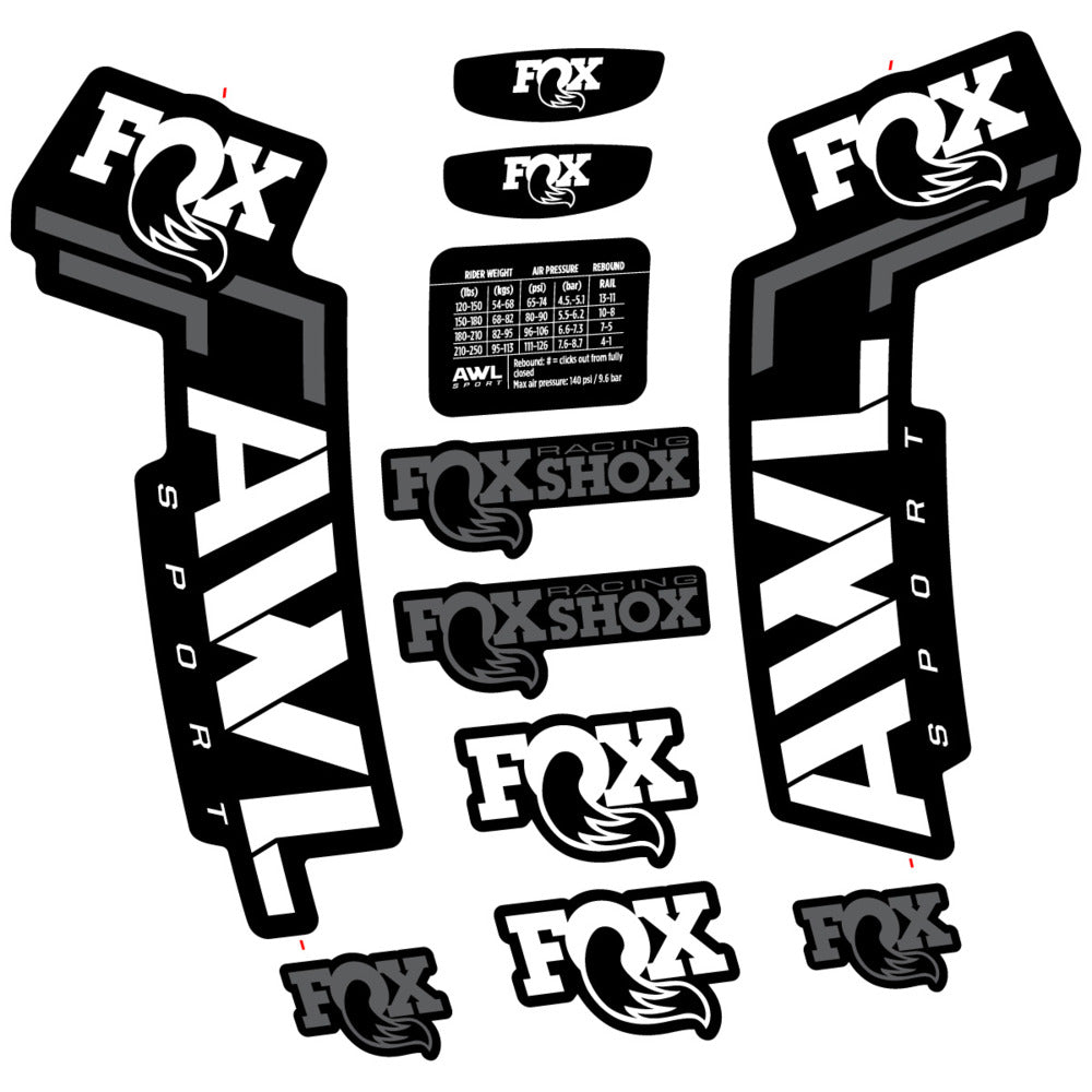 Stickers Compatible Decal Fox AWL Sport 2025 compatibles - Autocollants fourche VTT