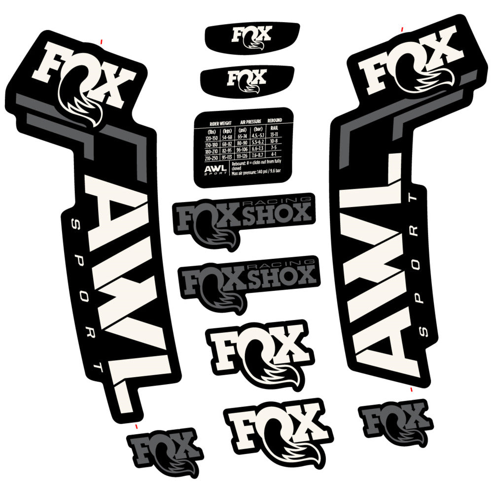 Stickers Compatible Decal Fox AWL Sport 2025 compatibles - Autocollants fourche VTT