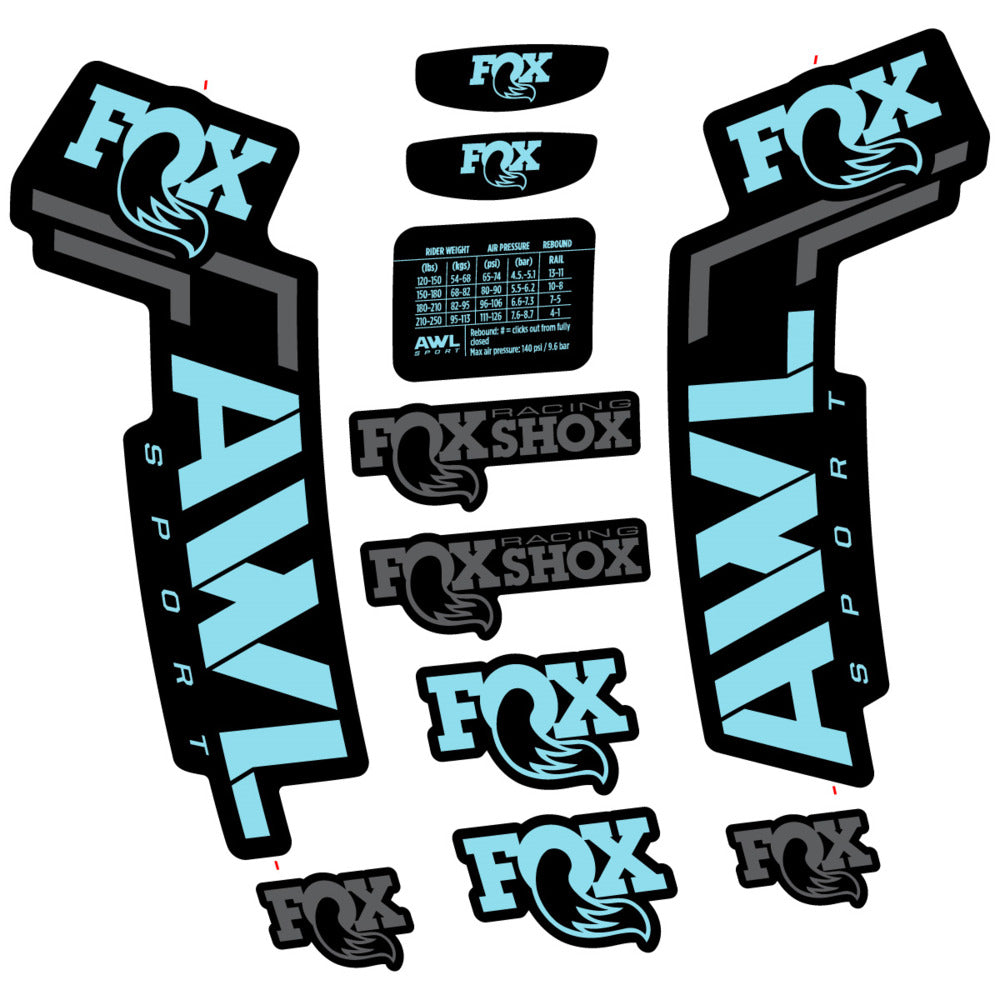 Stickers Compatible Decal Fox AWL Sport 2025 compatibles - Autocollants fourche VTT