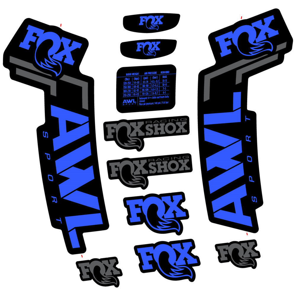 Stickers Compatible Decal Fox AWL Sport 2025 compatibles - Autocollants fourche VTT