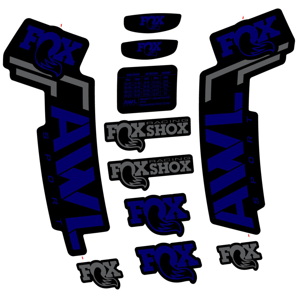 Stickers Compatible Decal Fox AWL Sport 2025 compatibles - Autocollants fourche VTT