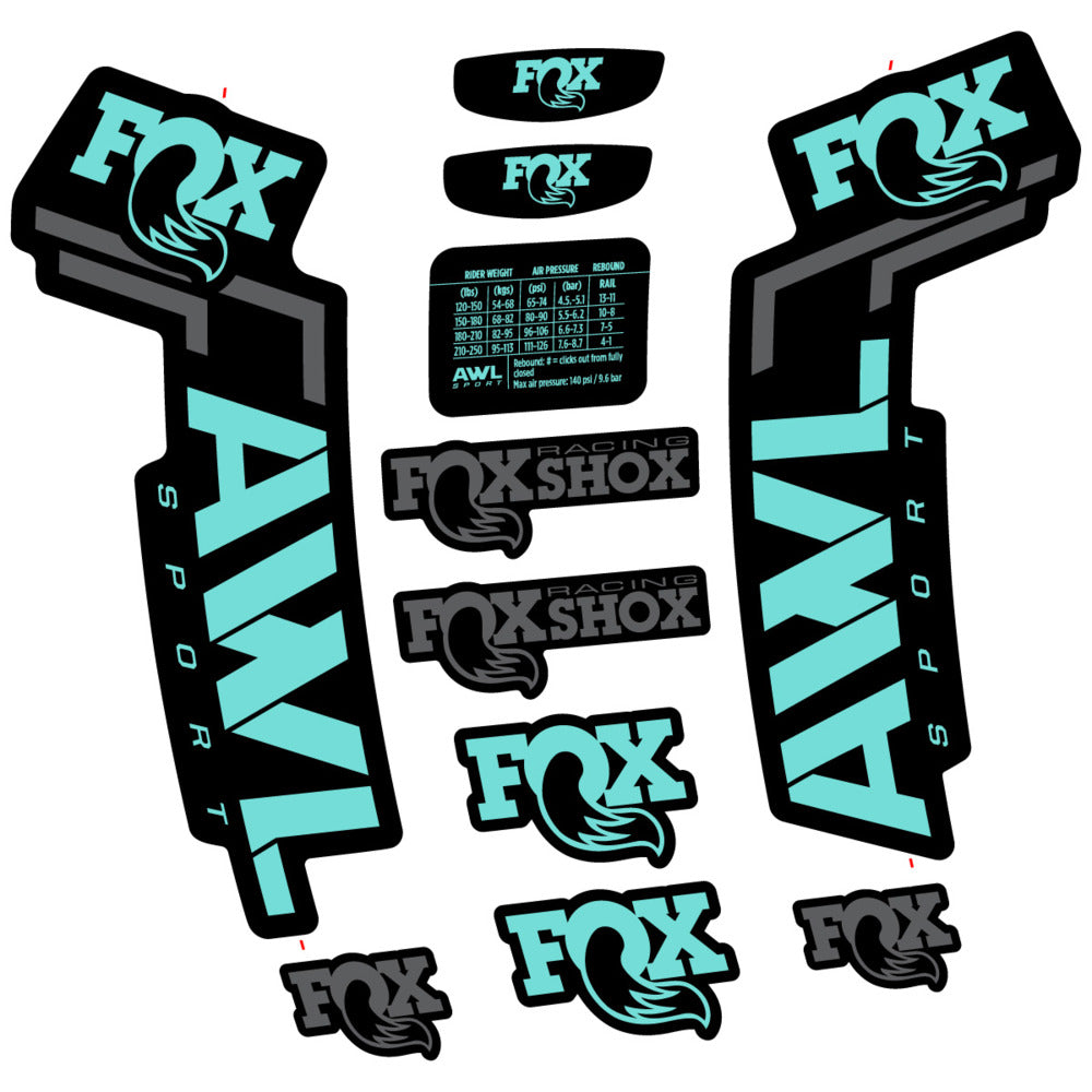 Stickers Compatible Decal Fox AWL Sport 2025 compatibles - Autocollants fourche VTT