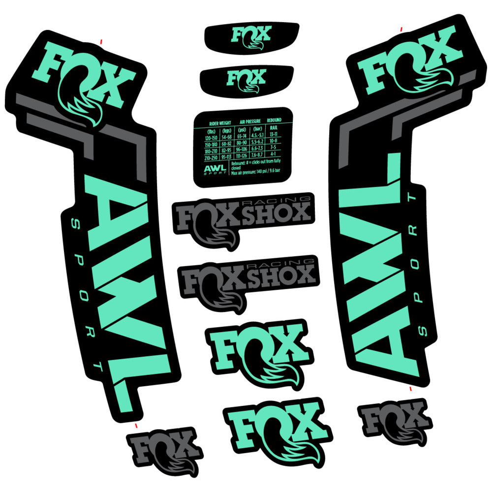 Stickers Compatible Decal Fox AWL Sport 2025 compatibles - Autocollants fourche VTT