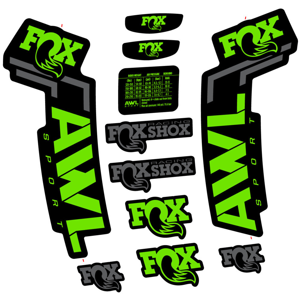 Stickers Compatible Decal Fox AWL Sport 2025 compatibles - Autocollants fourche VTT