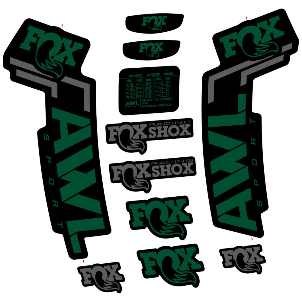 Stickers Compatible Decal Fox AWL Sport 2025 compatibles - Autocollants fourche VTT