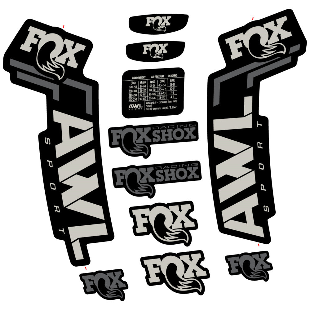 Stickers Compatible Decal Fox AWL Sport 2025 compatibles - Autocollants fourche VTT