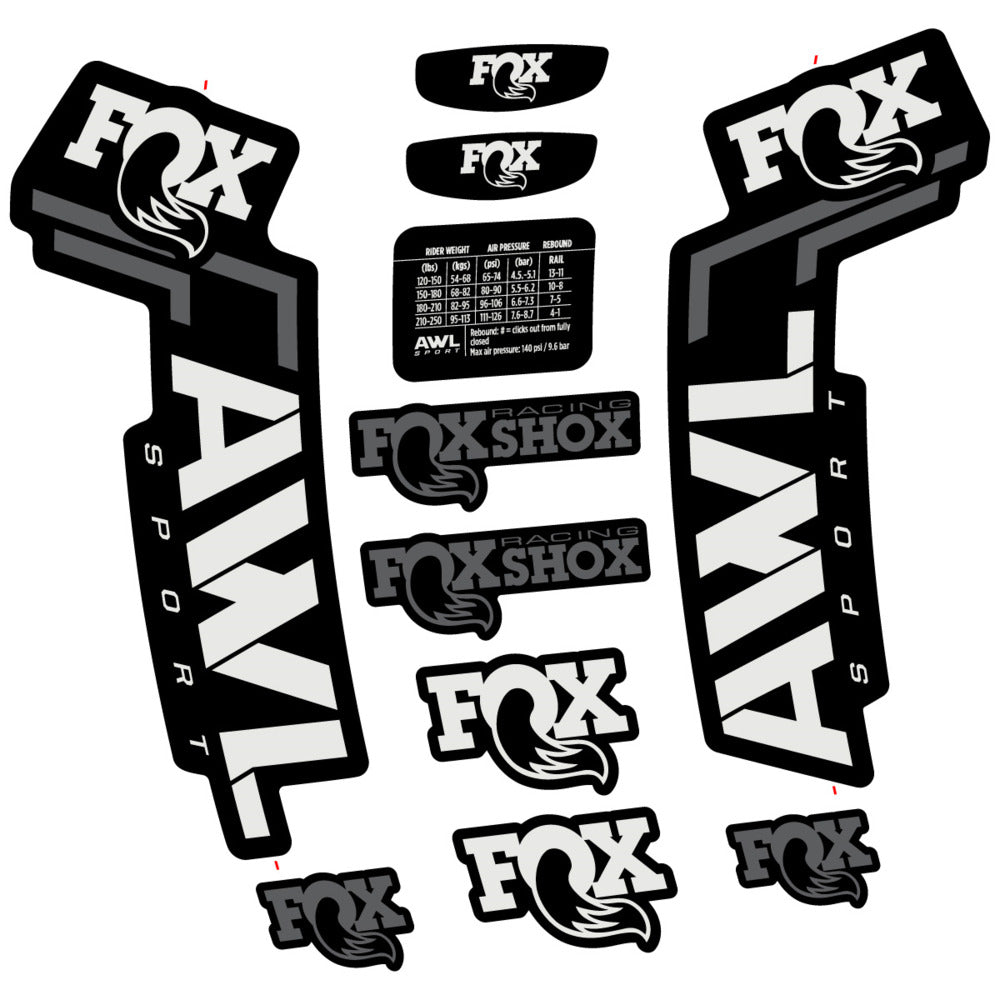 Stickers Compatible Decal Fox AWL Sport 2025 compatibles - Autocollants fourche VTT