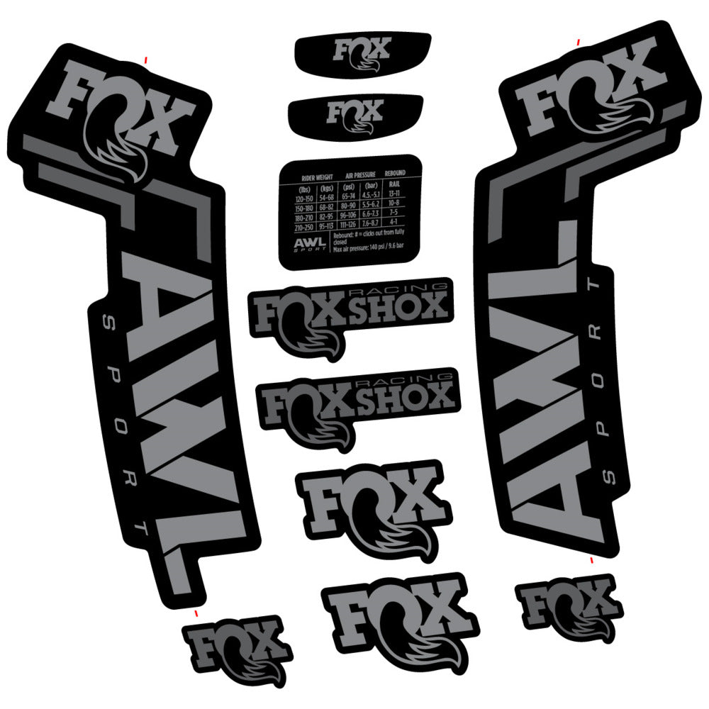 Stickers Compatible Decal Fox AWL Sport 2025 compatibles - Autocollants fourche VTT