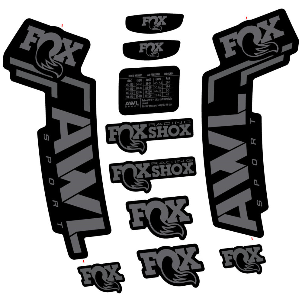 Stickers Compatible Decal Fox AWL Sport 2025 compatibles - Autocollants fourche VTT