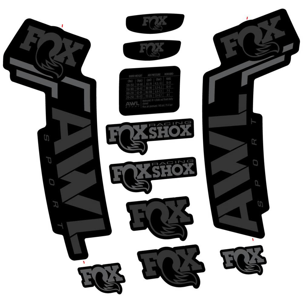 Stickers Compatible Decal Fox AWL Sport 2025 compatibles - Autocollants fourche VTT
