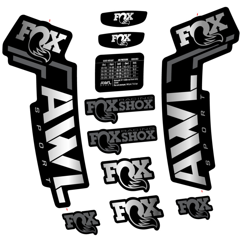 Stickers Compatible Decal Fox AWL Sport 2025 compatibles - Autocollants fourche VTT