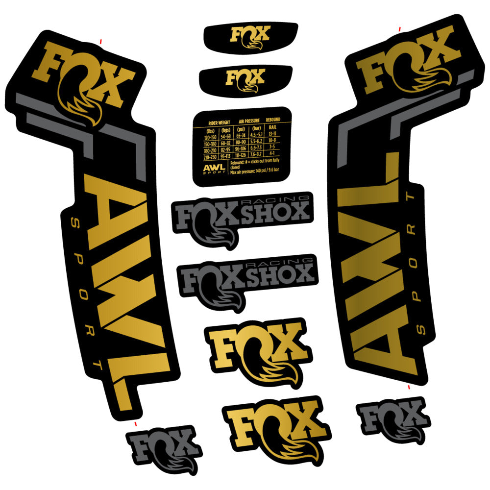 Stickers Compatible Decal Fox AWL Sport 2025 compatibles - Autocollants fourche VTT