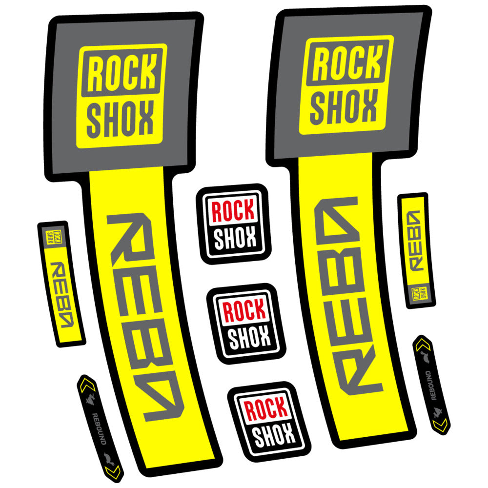 Stickers RockShox Reba Base 2026 compatibles - Autocollants fourche VTT