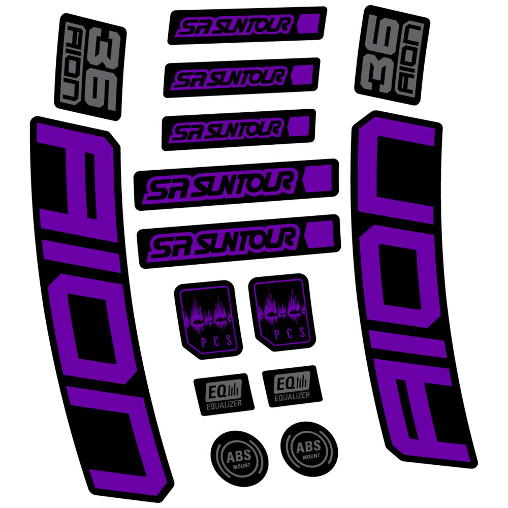 Stickers Compatible Decal SR Suntour Aion 36 Boost Grey 2025 compatibles - Autocollants fourche VTT