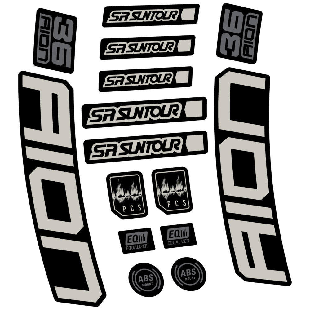 Stickers Compatible Decal SR Suntour Aion 36 Boost Grey 2025 compatibles - Autocollants fourche VTT