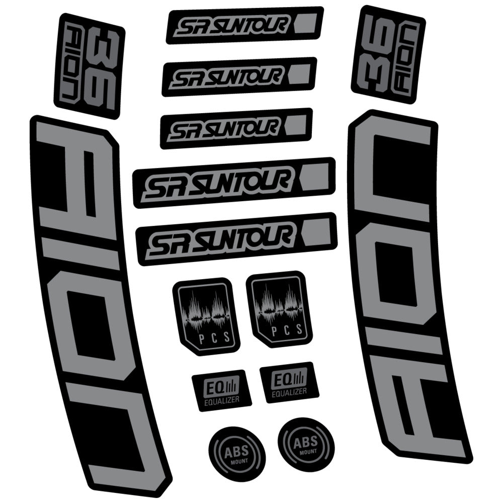 Stickers Compatible Decal SR Suntour Aion 36 Boost Grey 2025 compatibles - Autocollants fourche VTT
