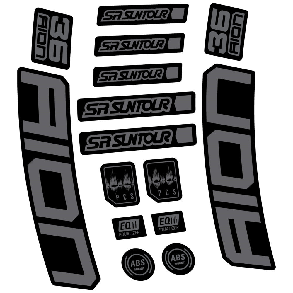 Stickers Compatible Decal SR Suntour Aion 36 Boost Grey 2025 compatibles - Autocollants fourche VTT