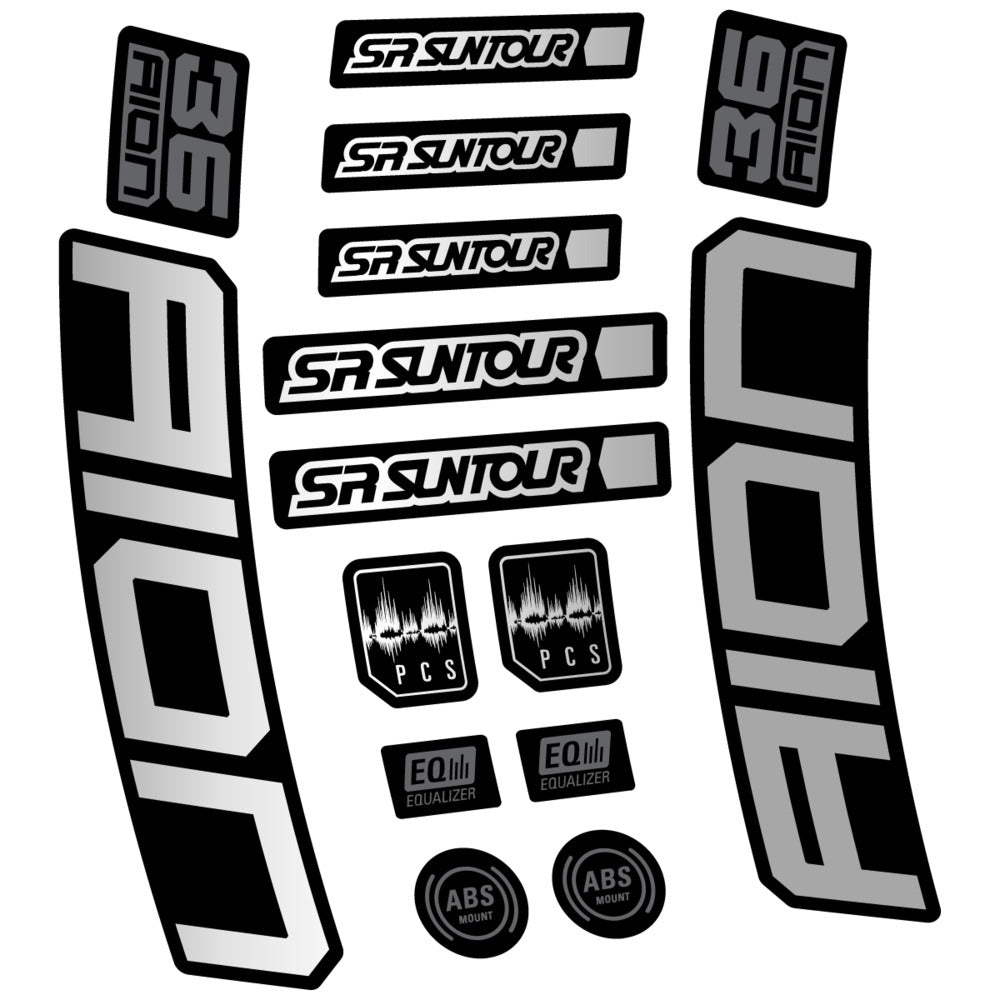 Stickers Compatible Decal SR Suntour Aion 36 Boost Grey 2025 compatibles - Autocollants fourche VTT