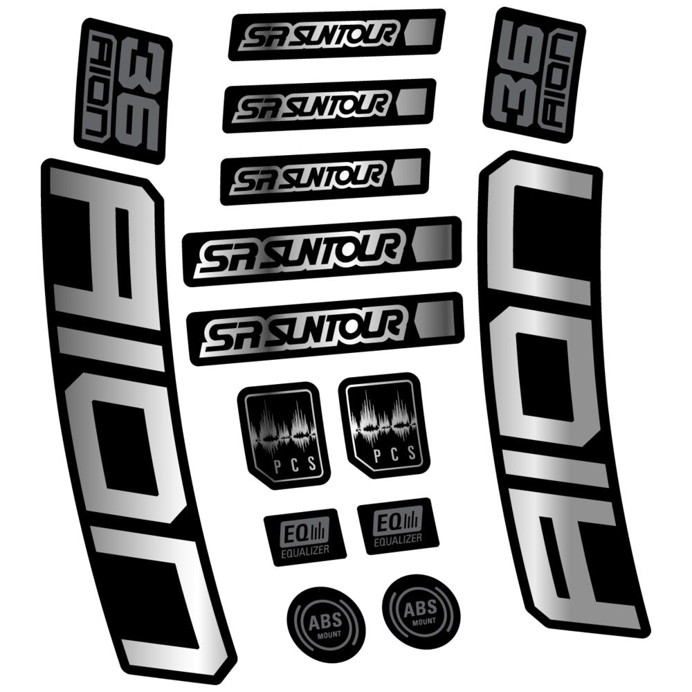 Stickers Compatible Decal SR Suntour Aion 36 Boost Grey 2025 compatibles - Autocollants fourche VTT