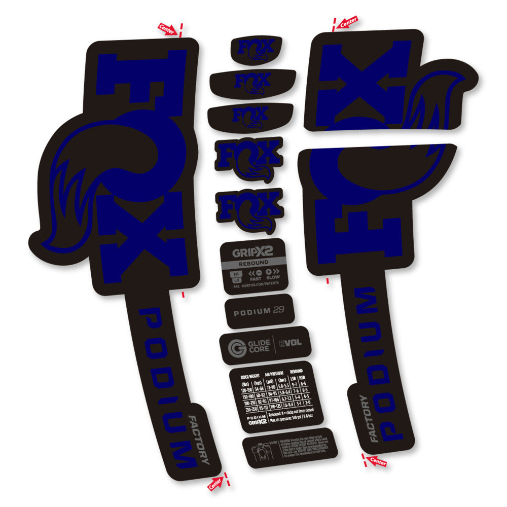 Stickers Compatible Decal Fox Podium Factory 2025 compatibles - Autocollants fourche VTT