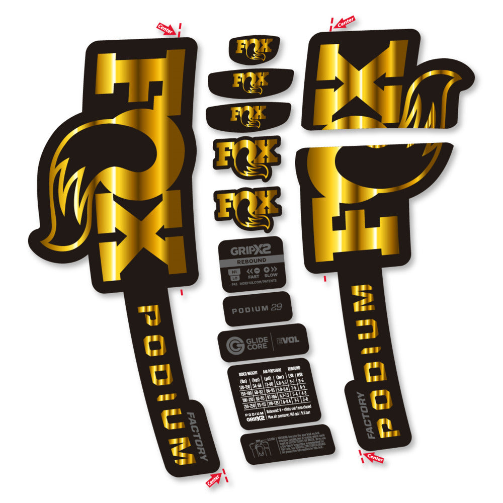 Stickers Compatible Decal Fox Podium Factory 2025 compatibles - Autocollants fourche VTT