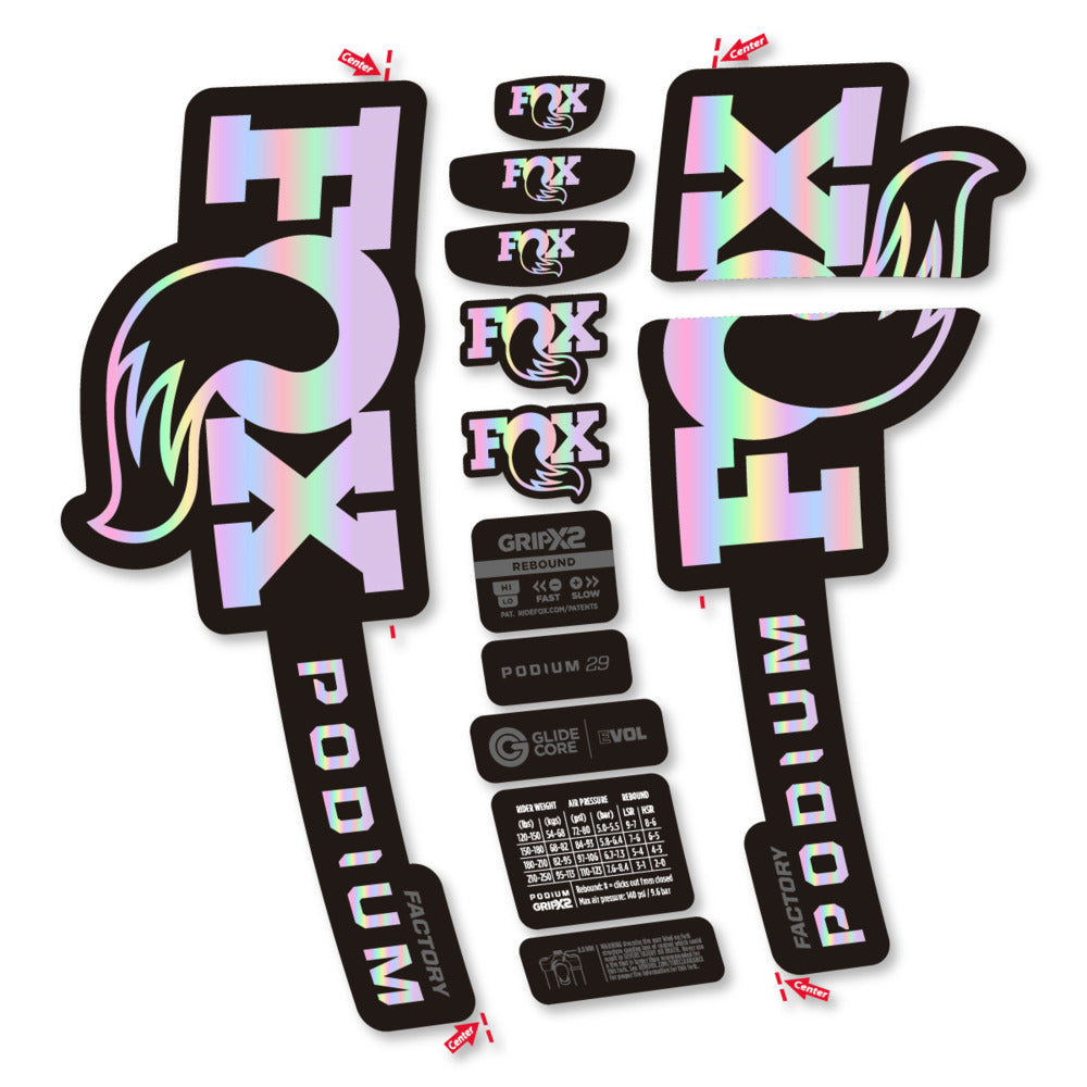 Stickers Compatible Decal Fox Podium Factory 2025 compatibles - Autocollants fourche VTT