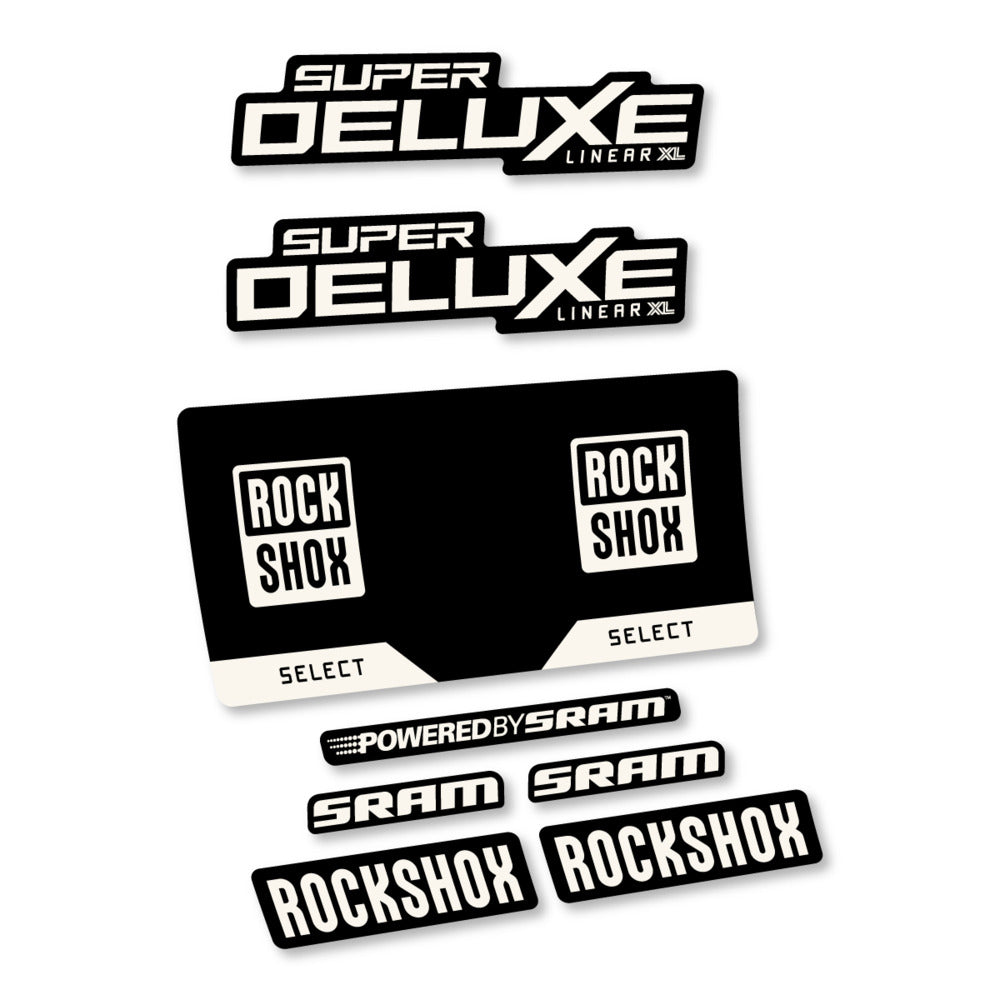 Stickers RockShox Super Deluxe Select 2027 compatibles - Autocollants amortisseur VTT