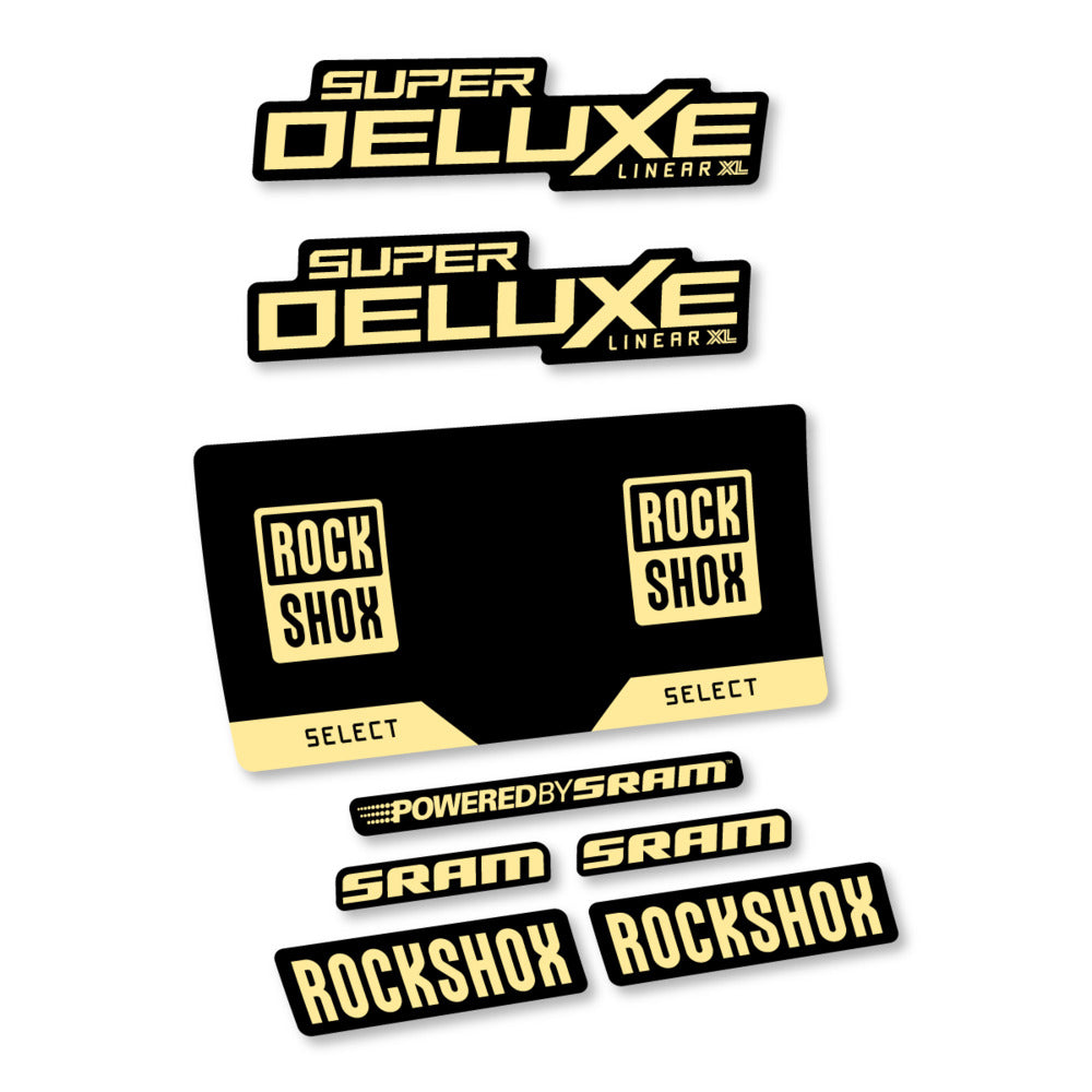 Stickers RockShox Super Deluxe Select 2027 compatibles - Autocollants amortisseur VTT