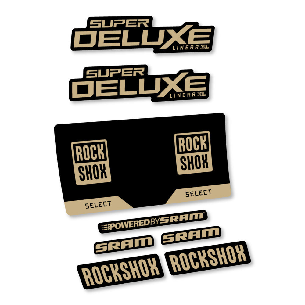 Stickers RockShox Super Deluxe Select 2027 compatibles - Autocollants amortisseur VTT