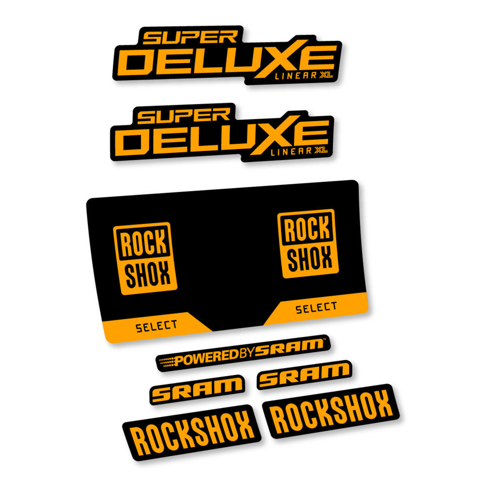 Stickers RockShox Super Deluxe Select 2027 compatibles - Autocollants amortisseur VTT