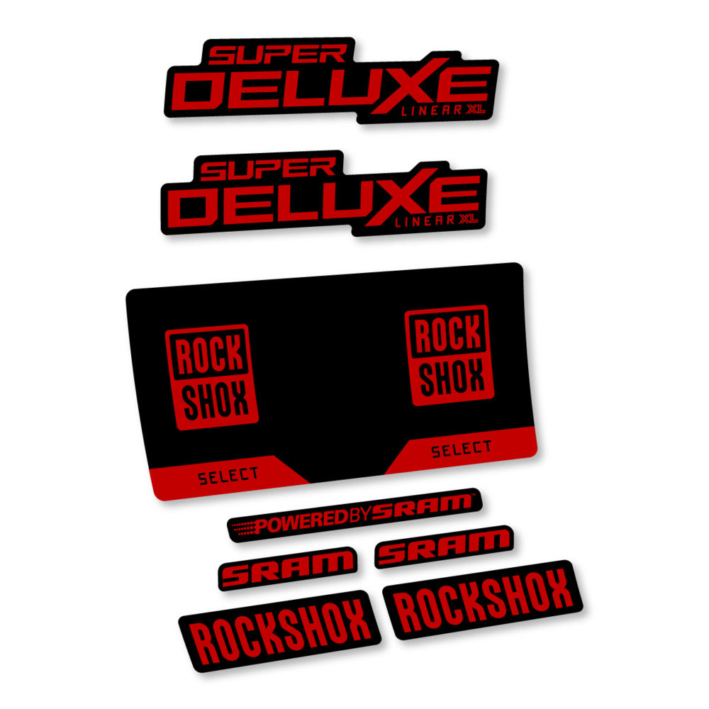 Stickers RockShox Super Deluxe Select 2027 compatibles - Autocollants amortisseur VTT
